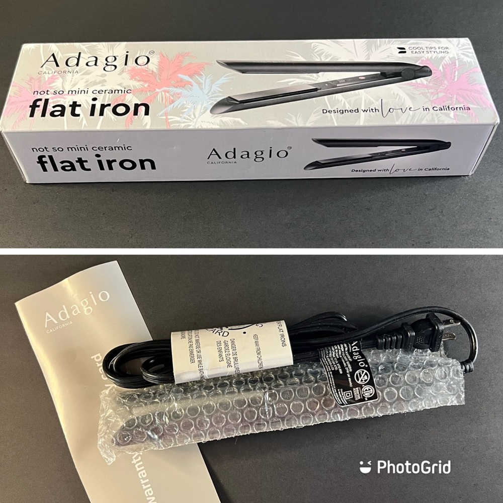 Adagio Not-So-Mini Flat Iron NEW